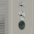 Elegant Round Marble Wall Lamps Mounted On Beige Wall With Window Blinds 3d model