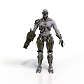 Cybernetic Warrior Character With Mechanical Armor And Enhanced Limb Features 3d model