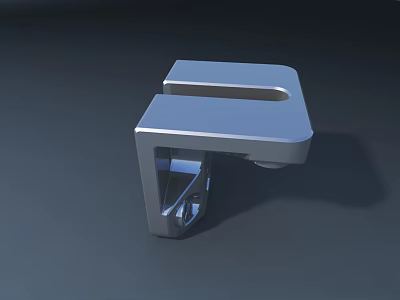 Sleek Modern Office Desk With Smooth Surface And Metal Frame Design 3d model