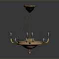 Stylish Metal Chandeliers with Black Gold Accents Crystal Pendants and Decorative Lamp Arms