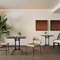 Quiet leisure tables and chairs 3d model