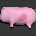 Cute Pink Pig Toy With Smooth Surface And Black Eyes And Feet