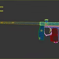 Blue Paintball Gun With Yellow Stars Modern Shiny Finish Ideal For Sports And Gameplay