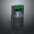 Tactical Green Gray Grenade With Green Top Cap Hexagonal Surface And M I T Marking