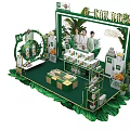 New Generation Organic Products Display Booth With Green Plants And Models 3d model
