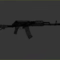 Modern Military Assault Rifle With Black Tactical Rail And Grip Design
