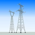 modern tower high voltage transmission line tower 3d model
