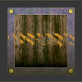 Wooden Crate With Metal Corners Yellow Top Pattern And Orange Side Text