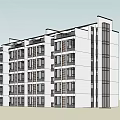 Modern Multi Story Residential Building With White Exterior And Large Windows