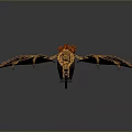 Fierce Dragon Creature With Fiery Red Scales And Extended Wings
