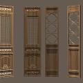 Chinese Traditional Wooden Carved Screens With Intricate Patterns And Designs