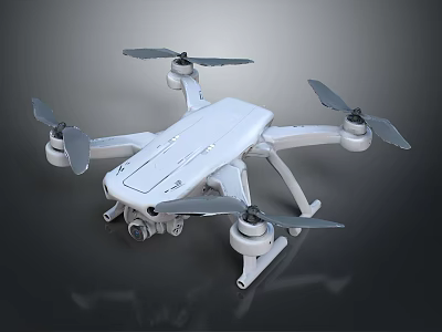 White Quadrotor Drone With Camera For Space Exploration And Cosmic Research 3d model