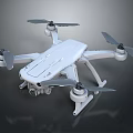 White Quadrotor Drone With Camera For Space Exploration And Cosmic Research