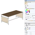 Contemporary Office Desk Featuring Wooden Top Metal Frame Transparent Drawer And Adjustable Feet