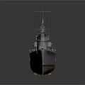 Detailed Military Warship Model As Water Transport With Historical Naval Features