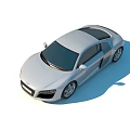 Silver Audi R8 Sports Car With Sleek Modern Design And Aerodynamic Body