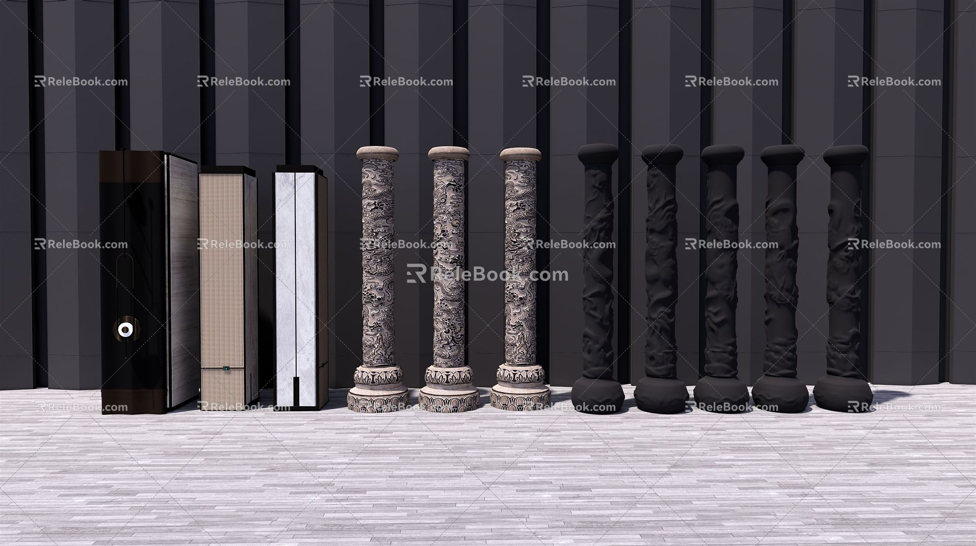 New Chinese Style Pillar Decorative Column model