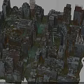 Urban Buildings Model Showcasing Detailed Cityscape With High Rise Structures And Intricate Layout
