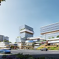 Modern Industrial Factory Building Design With Glass Facade Greenery And Open Areas