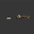 Outdoor Garden Chairs With Wooden Bench Rattan Design And Comfortable Backrest