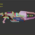 Futuristic Sci Fi Weapon Design With Metallic Structure And Blue Light Elements