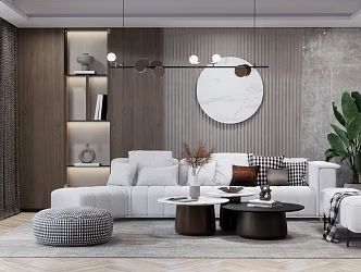 Modern sofa coffee table combination 3d model