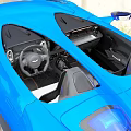Blue Convertible Sports Car With Open Top Black Seats And Wheels