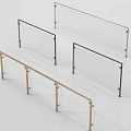 Modern Glass Railings Design With Metal Frames And Transparent Panels 3d model