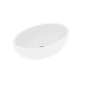 Modern White Oval Washbasin with Sleek Smooth Surface and Countertop Style