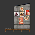 Cartoon Scene of Traditional Japanese Shop With Blue Roof Wooden Windows Red Signs and Wooden Platform
