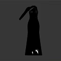 Black Female Figure Sculpture Carving With One Shoulder Long Dress Design