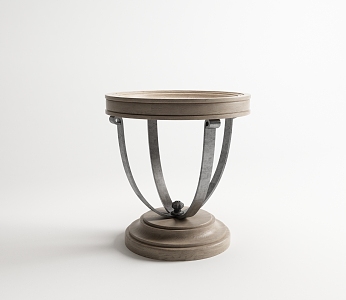 European-style round lamp stand 3d model