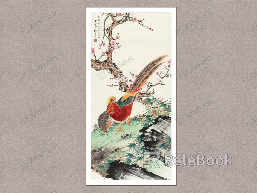 Decorative Painting Jin Shou Wan Nian Tian Shiguang Flower and Bird Painting model