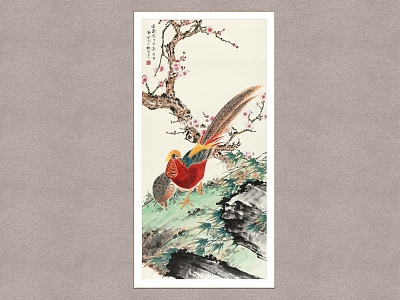 Decorative Painting Jin Shou Wan Nian Tian Shiguang Flower and Bird Painting model