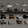 Various Designed Chairs With Modern Classic Styles And Wooden Leather Materials