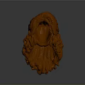 Orange Hooded Fantasy Game Movie Character 3D Render Model With Long Fur Details