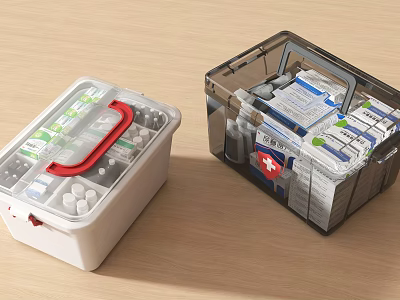 Medical Devices First Aid Kit with Organized Essential Medical Supplies 3d model