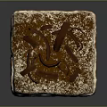 Layered Square Shaped Cake With Cream Layers Chocolate Shavings And Cocoa Powder