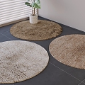 Modern fabric round carpet 3d model