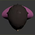 Male 3D Character Head Model With Short Hair Serious Expression And Pink White Top