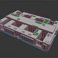 Modern Architectural Building Exterior With Multiple Floors Flat Roof Skylights Brown Walls And Numerous Windows