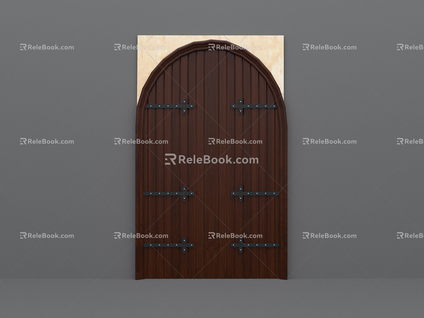 American Curved Barn Door Wooden Arch American Vintage Castle Warehouse Door Curved Swing Door Shaped Wooden Door 3d model