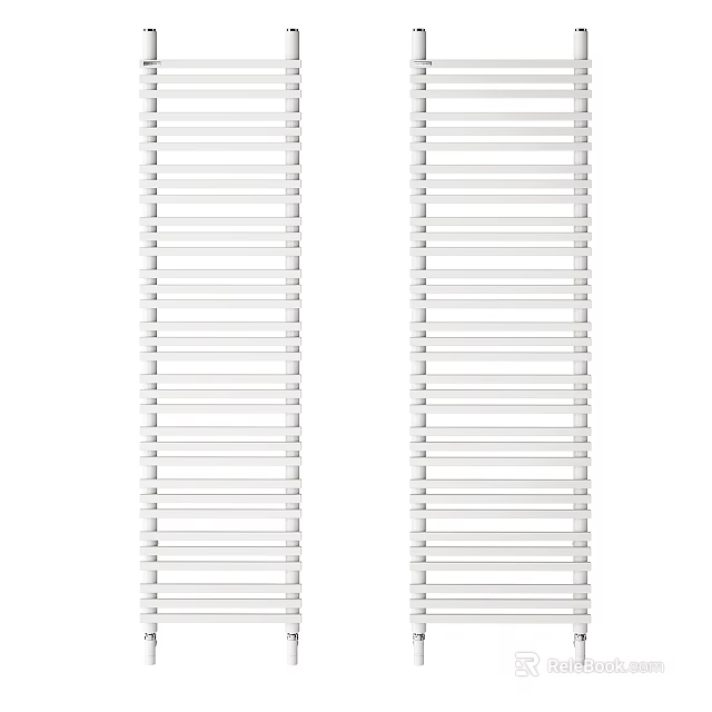 Two White Bathroom Towel Racks Practical Storage Accessories For Modern Bathrooms 3d model 