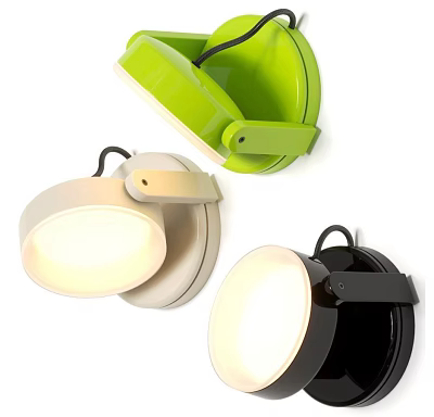 Modern Green Beige Black Wall Lamps With Round Shades Wall Mounted Design 3d model