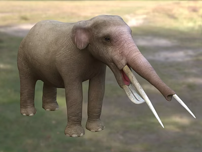 Brown Reptile With Scaly Skin Crawling On Green Grass Field 3d model