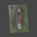 Abandoned Boat With Rusted Hull Grassy Field And Shark Graffiti Artwork