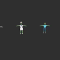 Colorful Game and Movie Characters With Green Skin Nurse Uniform Blue Outfit And Hat