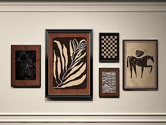 Retro Style Decorative Painting Antique Style Decorative Painting Decorative Painting Decorative Painting Combination Painting Photo Wall Frame 3d model