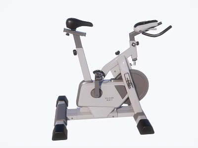 White And Gray Stationary Bike Fitness Equipment For Home Workout With Black Seat Design 3d model
