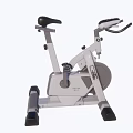 White And Gray Stationary Bike Fitness Equipment For Home Workout With Black Seat Design